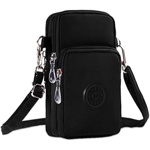 Women's Black Small Crossbody Waterproof Nylon Purses Mini Shoulder Travel Bag - Picture 1 of 9